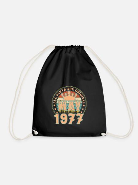Mai 1977. Mai 1977 Geburtstagsgeschenk. Mai 1977 - Turnbeutel - Schwarz