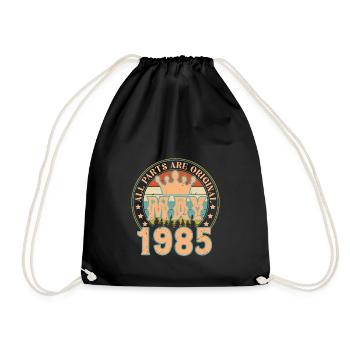 Mai 1985. Mai 1985 Geburtstagsgeschenk. Mai 1985 - Turnbeutel - Schwarz - Vorne