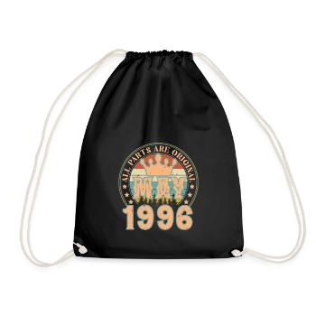 May 1996. May 1996 Birthday Gift. May 1996 - Drawstring Bag - black - Front