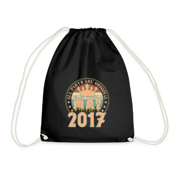 May 2017. May 2017 Birthday Gift. May 2017 - Drawstring Bag - black - Front