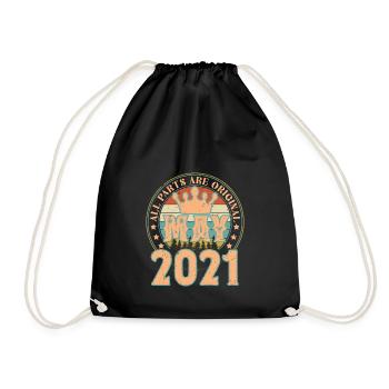 Mai 2021. Geburtstagsgeschenk im Mai 2021. Mai 2021 - Turnbeutel - Schwarz - Vorne