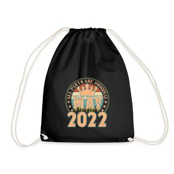 Mai 2022. Geburtstagsgeschenk im Mai 2022. Mai 2022 - Turnbeutel - Schwarz - Vorne
