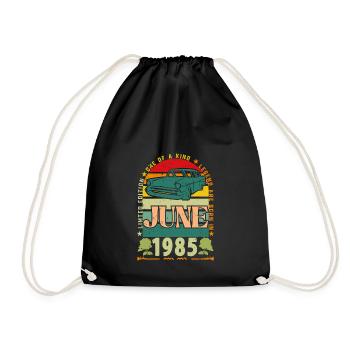 Juni 1985 Geburtstagsgeschenk. Juni 1985 - Turnbeutel - Schwarz - Vorne