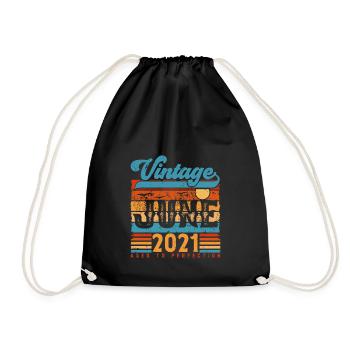 Juni 2021, Vintage-Geburtstagsgeschenk Juni 2021. - Turnbeutel - Schwarz - Vorne