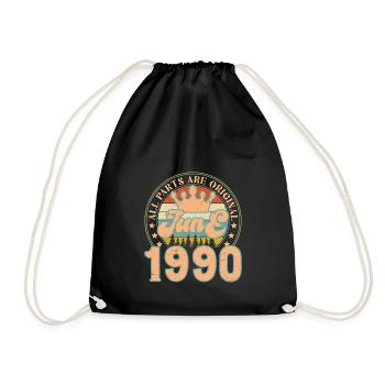 Juin 1990. Cadeau d’anniversaire juin 1990. June - Sac de sport léger - noir - Devant