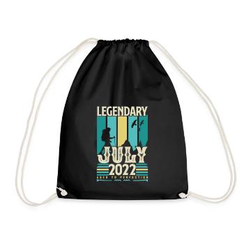 July 2022 Birthday gift, Vintage July. - Drawstring Bag - black - Front