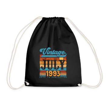Juli 1993, Juli 1993 Geburtstagsgeschenk. - Turnbeutel - Schwarz - Vorne