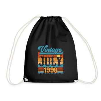 July 1998, July 1998 Birthday Gift. - Drawstring Bag - black - Front