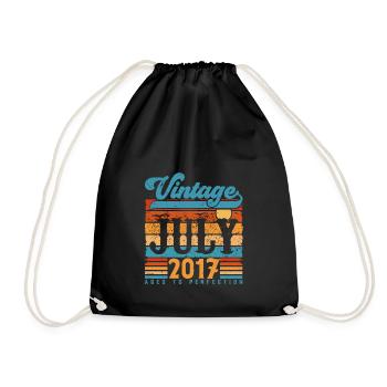 July 2017, July 2017 Birthday Gift. - Drawstring Bag - black - Front