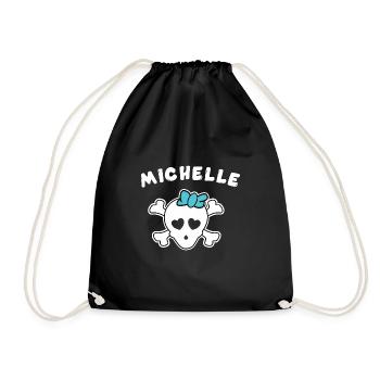 Pirate Michelle Design for Girls and Women - Drawstring Bag - black - Front