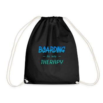 boarding is my therapy - Turnbeutel - Schwarz - Vorne
