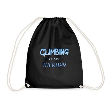 Climbing is my therapy - Turnbeutel - Schwarz - Vorne