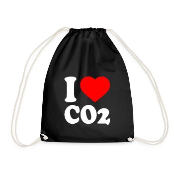 I love co2 - Drawstring Bag - black - Front