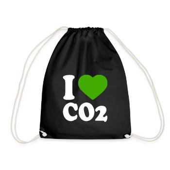 I love co2 - Drawstring Bag - black - Front