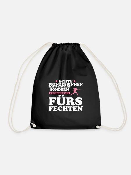 Fechterin Fechten Fechterinnen Geschenk - Turnbeutel - Schwarz