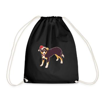 Appenzeller Sennenhund Santa Claus hat - Drawstring Bag - black - Front