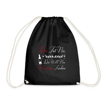 Weißwein Wein Weißwein Liebhaberin Geschenk - Turnbeutel - Schwarz - Vorne