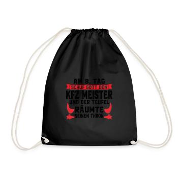KFZ Meister Beruf Auto-Mechaniker Geschenk - Turnbeutel - Schwarz - Vorne