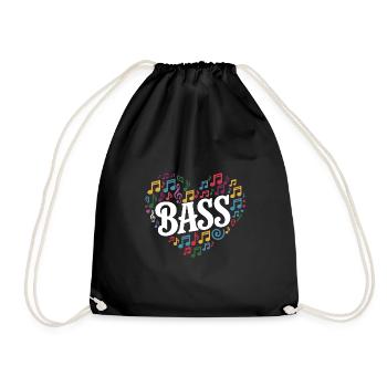 Cœur et basse - Sac de sport léger - noir - Devant