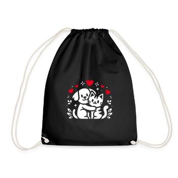 Amitié Amis Chiens et Chats Pour Toujours, - Sac de sport léger - noir - Devant