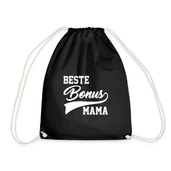 Bonus Mama Familie Stiefmama Geschenk - Turnbeutel - Schwarz - Vorne