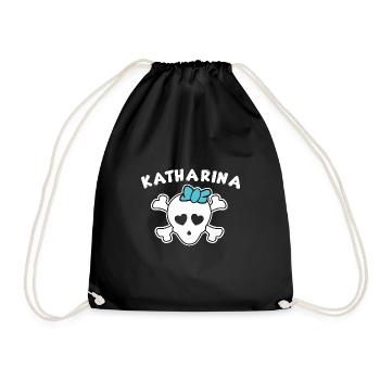 Pirate Katharina Design for girls and women - Drawstring Bag - black - Front