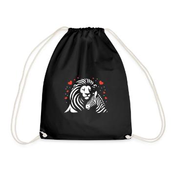 Leo et Zèbre Amour et amitié - Sac de sport léger - noir - Devant