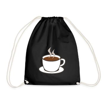 Coffee cup coffee cup coffee pot - Drawstring Bag - black - Front