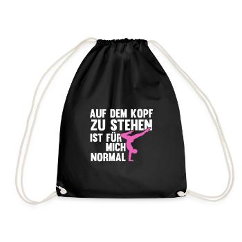 Handstand Turnerin Handstände Geschenk - Turnbeutel - Schwarz - Vorne