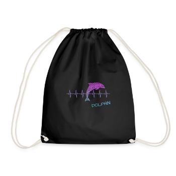 Dolphin Delfin - Turnbeutel - Schwarz - Vorne
