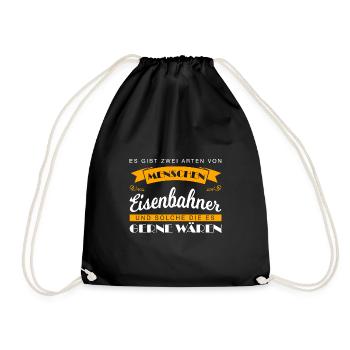Eisenbahner Beruf Lokführer Geschenk - Turnbeutel - Schwarz - Vorne