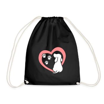 Coeur pattes de chien amoureux des chiens chien - Sac de sport léger - noir - Devant