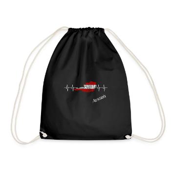 Austria Österreich Herzschlag heartbeat austria - Turnbeutel - Schwarz - Vorne