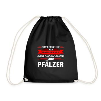 Schorle Pfälzer Pälzer Geschenk - Turnbeutel - Schwarz - Vorne
