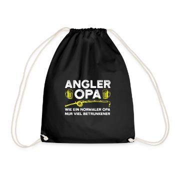 Angeln Opa Fischer Geschenk - Turnbeutel - Schwarz - Vorne