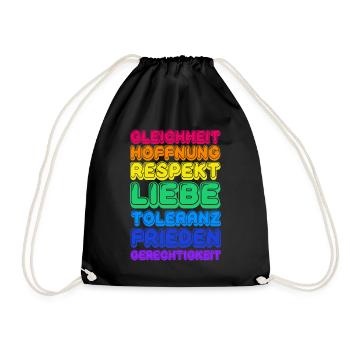 Liebe LGBT Pride Christopher Street Geschenkidee - Turnbeutel - Schwarz - Vorne