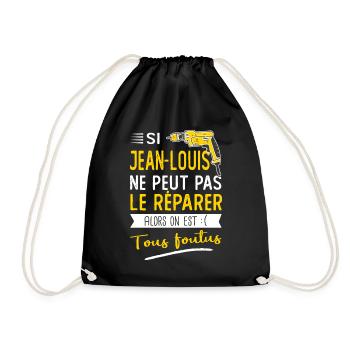 Si Jean louis ne peut pas le réparer on est foutus - Sac de sport léger - noir - Devant