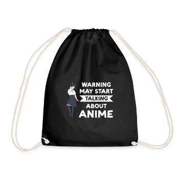 Anime merch Anime Anime Merchandise Geschenk - Turnbeutel - Schwarz - Vorne