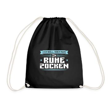 Gaming Zocken Konsole Geschenk - Turnbeutel - Schwarz - Vorne