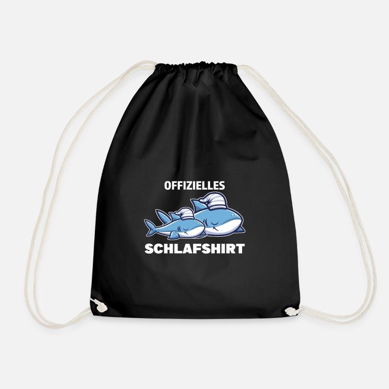 Schlafanzug Hai Haie Geschenk - Turnbeutel - Schwarz