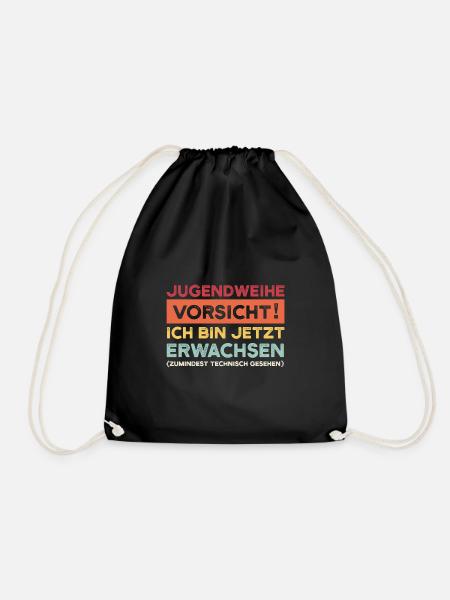 Jugendweihe Jugend Konfirmation Geschenk - Turnbeutel - Schwarz