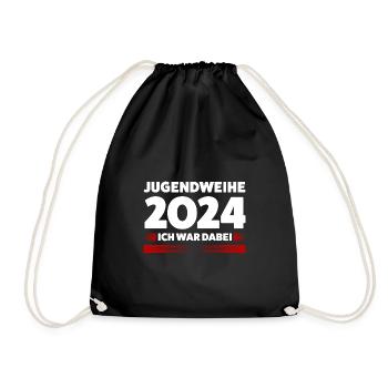 Jugendweihe 2024 Jugend Jugendfeier 2024 Geschenk - Turnbeutel - Schwarz - Vorne