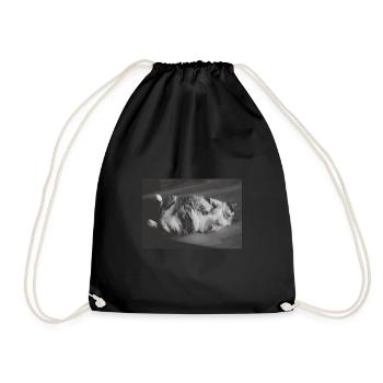 Official Sleep Shirt Cat Pajamas Cat Mom - Drawstring Bag - black - Front