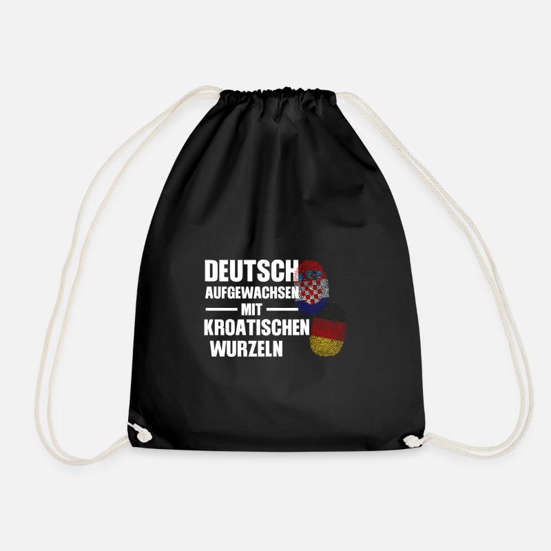 Deutsch Kroatisch Deutschland Geschenk - Turnbeutel - Schwarz