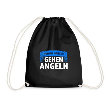 Angeln Fisch Fischer Angler Angeln Geschenk - Turnbeutel - Schwarz - Vorne