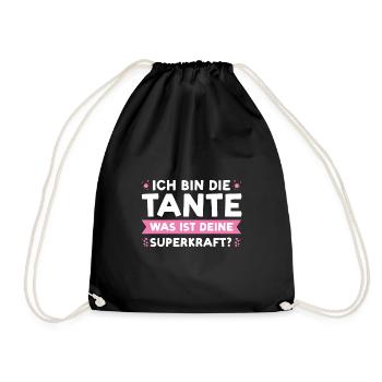 Tante Familie Lieblingstante Geschenk - Turnbeutel - Schwarz - Vorne