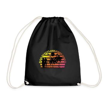 Surfer T-Shirt aus weichem Jersey und Sommer Vibes - Turnbeutel - Schwarz - Vorne