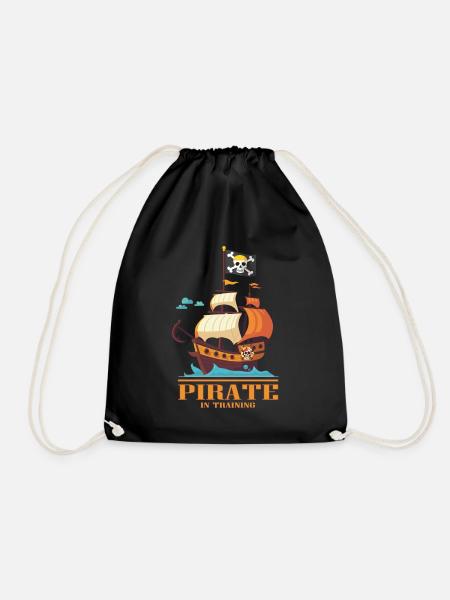Pirate in Training / Pirateship - Turnbeutel - Schwarz