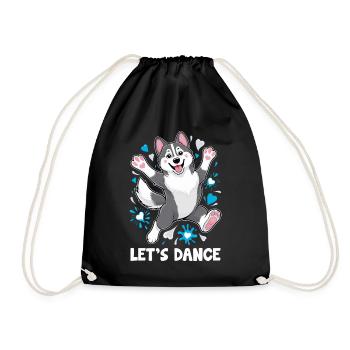 A Husky Dancing Let's Dance For Dancing Dancer - Drawstring Bag - black - Front