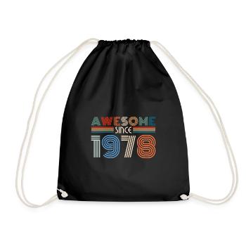 Vintage 1978 78 Anniversaire Rétro Millésime cadeau - Sac de sport léger - noir - Devant